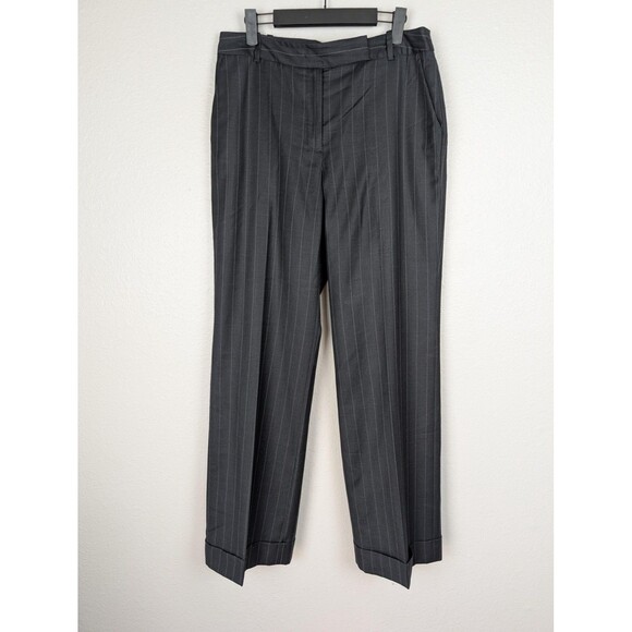 Ann Taylor Pants Womens 8 Pinstripe Wool Blend Dress Trouser Cuffed Workwear - Picture 1 of 8